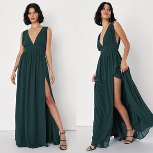 Lulus Heavenly Hues Forest Green Maxi Dress